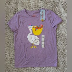 Cat & Jack short sleeve graphic T-shirt in purple with a stork and crab graphic